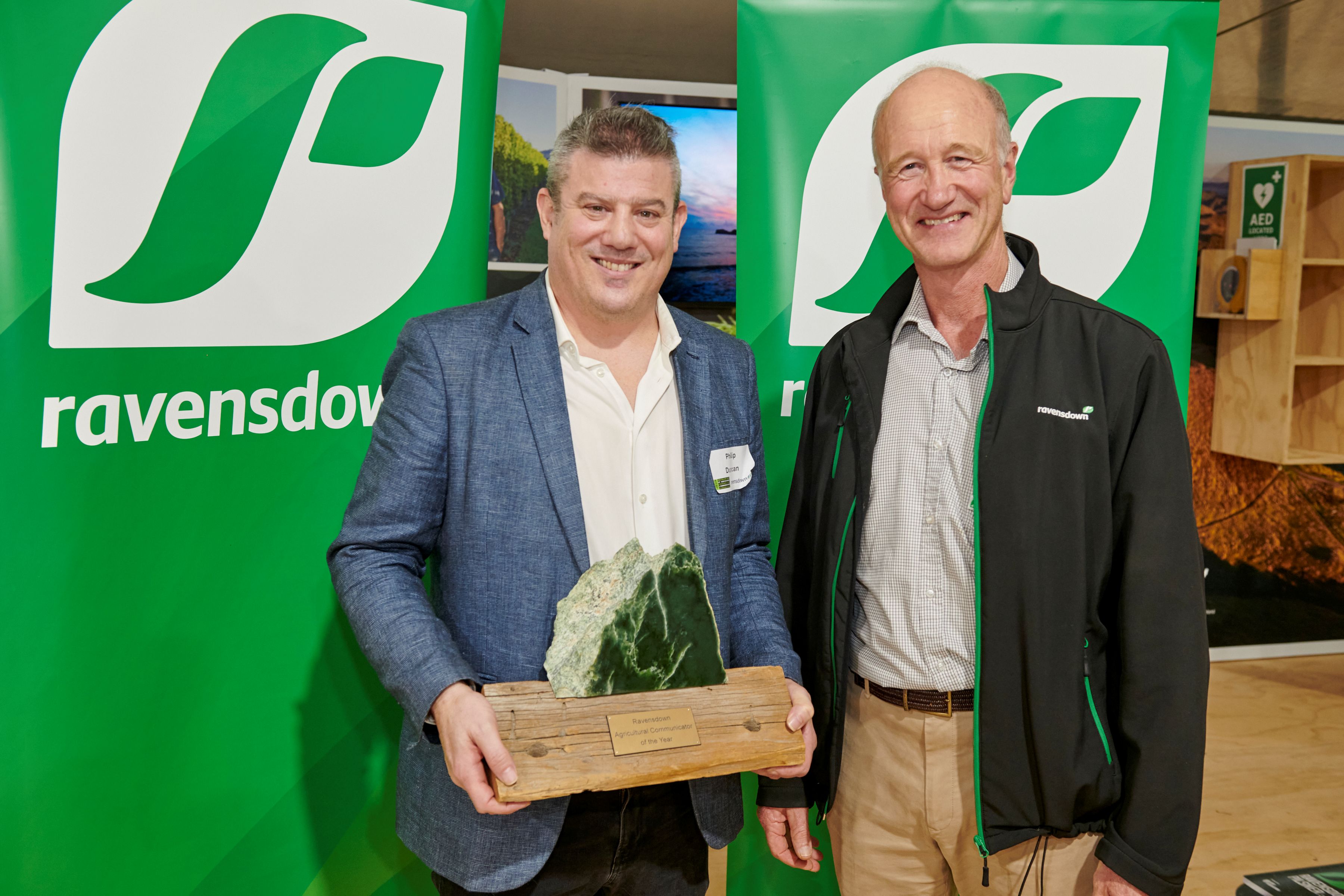 Philip Duncan, with Bruce Wills, Ravensdown Chair